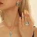 Fashion commuting necklace earring set, niche wheat ear resin design, index finger ring, versatile head accessory_ipsvogv.com