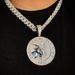 Men's Jewelry GOAT Pendant Necklace With Diamond Accents And Engraved Lettering, Hip Hop Style Statement Piece, Silver And Gold Options, 60cm Chain_ipsvogv.com