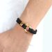 Bracelet men's genuine leather woven titanium horseshoe buckle stainless steel jewelry bracelet_ipsvogv.com