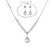 Crystal & Diamond Silver Jewelry Set - Necklace & Earrings (3-Piece, Women's Elegant Collection)_ipsvogv.com