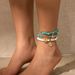 3-Piece Set Of Conch Soft Pottery Turquoise Anklet Setsummer Celebrity Temperament Seaside Travel Photography With Accessories Tide_ipsvogv.com