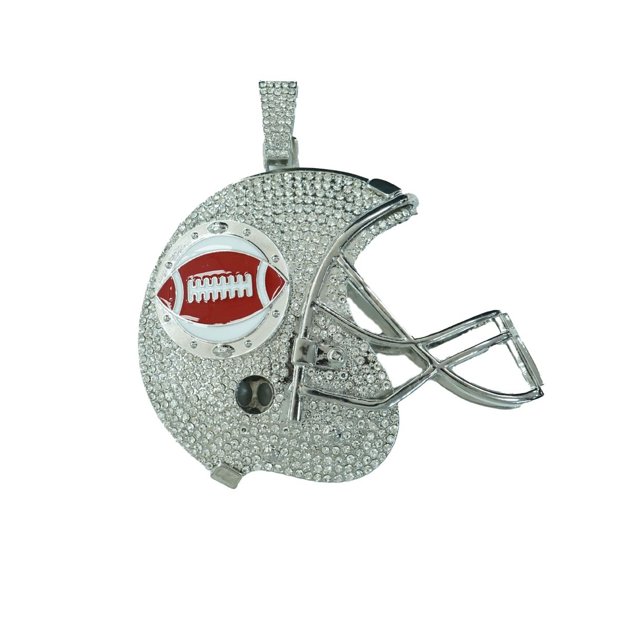 Full Rugby Helmet Alloy Pendant Hip Hop Personality Cool Fashion Exaggerated Men's Diamond Necklace_ipsvogv.com
