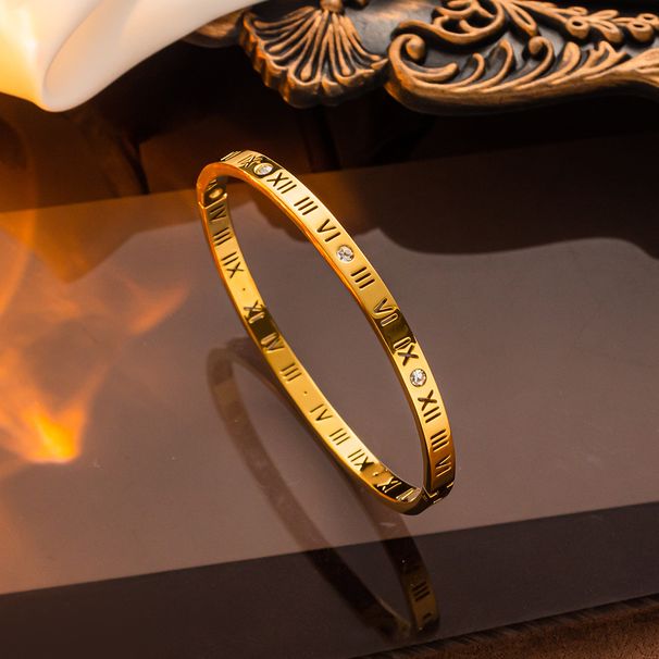 Titanium Steel Bracelet Female Roman Numeral Simple Personality Fashion Men's And Women's Same Pair Bracelet_ipsvogv.com