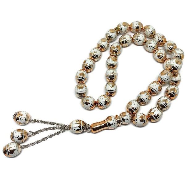 Muslim 33 oval laser Islamic architectural pattern prayer beads supply Arabic prayer beads manufacturer batch Prayer beads_ipsvogv.com