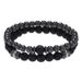 Jewelry 8mm Black Frosted Copper Beads Diamond Spacer Elastic Set Bracelet Accessories Men_ipsvogv.com