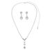 Elegant Bridal Jewelry Set - Zircon Claw Chain Necklace, Earrings & Bracelet (Wedding Celebration Accessories, Simple & Stylish Design)_ipsvogv.com