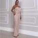 Women's Summer New Fashion Tube Top Waist Solid Color Wide Leg Jumpsuit Women's Clothing_ipsvogv.com