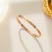 About Roman font titanium steel bracelet, Japan and South Korea creative jewelry, open hand ornament, electroplated real gold bracelet_ipsvogv.com