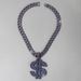 Men’s Jewelry Set Fashion New Purple Diamond Studded Exaggerated Nightclub Dollar Dollar Symbol Pendant Jewelry Domineering Cuban Necklace_ipsvogv.com