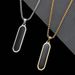 hot selling stainless steel black oil drop geometric long necklace personality simple men's niche pendant jewelry_ipsvogv.com