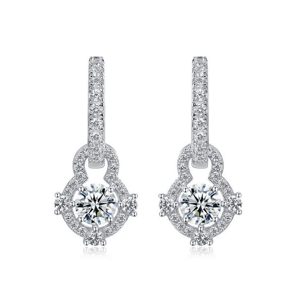 Brilliant Moissanite Two Piece Earrings For Women S925 Silver Full Of Colored Gemstones High End Earrings Light Luxury Fashion_ipsvogv.com