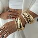 Ins Layered Style Pearl Women's Fashion Metal Pleated Wide Bracelet Bracelet_ipsvogv.com