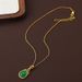 Exquisite Ins Fashion Minimalist Grandmother Green Water Drop Pendant Necklace for Women's Niche Premium Sense Clavicle_ipsvogv.com