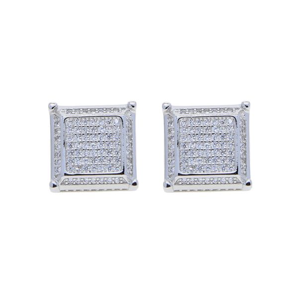 Women's Jewelry Hip Hop New Square Full Diamond Earrings Classic Ins Simple Style Niche Personality Earrings Jewelry_ipsvogv.com