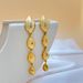 Gold-Plated Copper Water Drop Tassel Slimming For Women Autumn Winter Simple Minimalist Style Niche Design Elegant Stud_ipsvogv.com