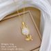 Titanium Steel 【 】 White Tulip Light Luxury Temperament Gorgeous Full Diamond Necklace Women's Versatile Collarbone 【 】_ipsvogv.com