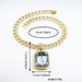 Unisex Jewelry Fashion Square Colored Gemstone Necklace Pendant Men Hip Hop Full Diamond Cuban Chain Necklace Men And Women_ipsvogv.com