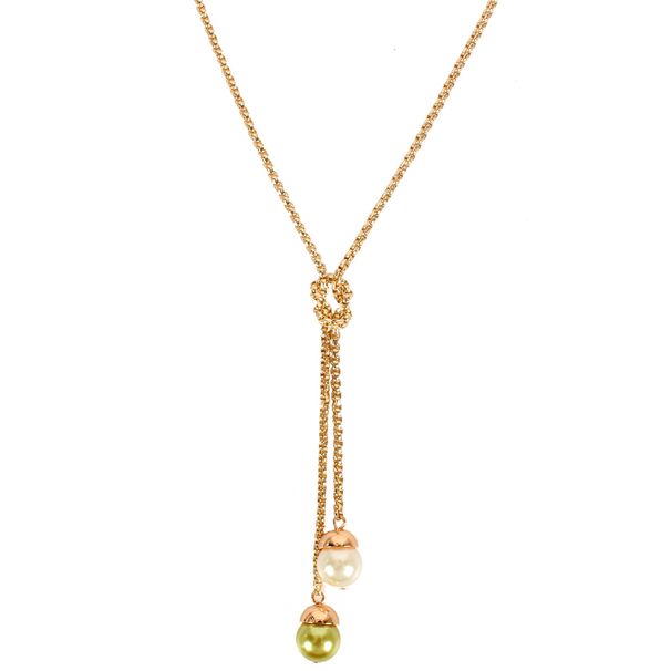 Jewelry Simple Fashion Sweet Trend Pearl Double Pendant Knotted Necklace For Women_ipsvogv.com