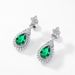 S925 Silver Cultured Emerald Earrings For Women Fully Inlaid With Gemstones Retro Noble Style_ipsvogv.com