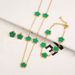 Cross Border E Commerce Lucky Five Leaf Clover Double Sided Petal Gold Earrings Bracelet Necklace Female Jewelry Set_ipsvogv.com