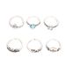 New Love Clip Blue White Zircon Combination 6-piece Ring Set_ipsvogv.com