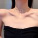 French Romantic Lace Rhinestone Niche Design Sense Choker Ins Trendy Internet Celebrity Collarbone Chain_ipsvogv.com