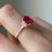 Sanjieins Internet Celebrity New Gold Plated With Square Red Women's Ring Fashion Accessories_ipsvogv.com