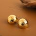 Fashionable Temperament Exaggerated Minimalist Style Three Dimensional Sphere Metal Earrings Irregular Stainless Steel Earrings_ipsvogv.com