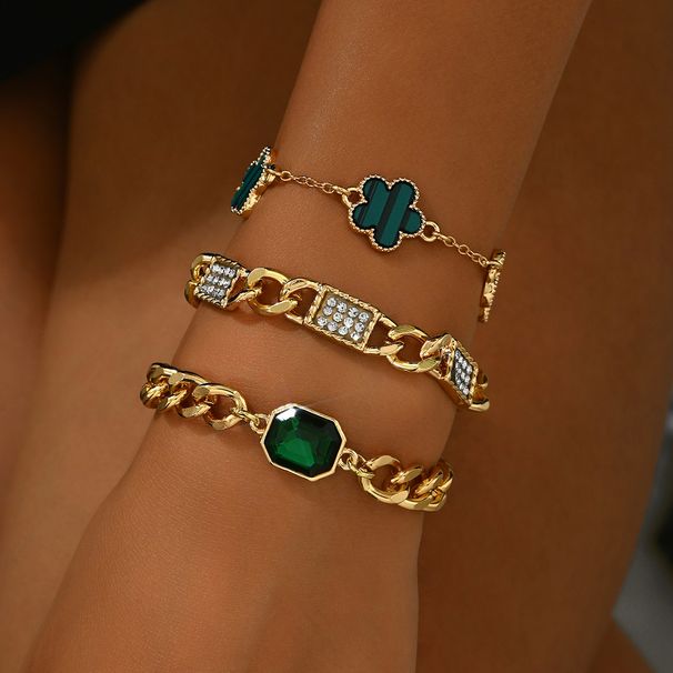 2024 minimalist new women's set with personalized five petal flower inlaid diamond design and multi-layered bracelet_ipsvogv.com