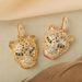 Yao Qua Xiag Jewelry Copper Plated Real Gold Aimal Leopard Head Persoalized Tredy Hip Hop Pedat Necklace For_ipsvogv.com