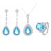 Fashionable And Natural Sea Blue Colorful Treasure Zircon Set Ring Necklace Earrings Women's Jewelry_ipsvogv.com