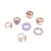 Personalized Purple Pearl Bears, Love Flowers, Butterflies, English BE MIN 7-piece Set Ring_ipsvogv.com