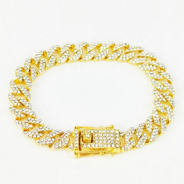 Unisex 10mm Round Chain Full Of Drill Bits Men And Women Alloy Necklace Trendy Hip Hop Rap Cuban Chain_ipsvogv.com