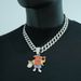 Hip Hop Style Cartoon Characters With Full Diamonds, Colorful Alloy Pendants, Personalized And Trendy Men's Necklaces,_ipsvogv.com