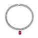 Trendy Alloy Red Diamond Necklace Hip Hop Thick Gold Chain Cuban Bracelet_ipsvogv.com