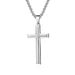 Men's Jewelry Simple Beveled Stainless Steel Cross Pendant Neutral Style Niche Personality Wear Necklace_ipsvogv.com