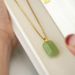 2023 New Satisfactory Necklace Women's Light Luxury Rushi Brand Pendant Emerald Green Display White Collar Chain INS_ipsvogv.com