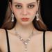 Super Sparkling Water Droplet Necklace Earring European Style Light Luxury Fashion Niche Collarbone Two-piece Set Dress_ipsvogv.com