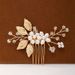 Bridal Jewelry Leaf Hair Comb Hand Woven Pearl Insert Comb Headdress Wedding Jewelry_ipsvogv.com
