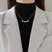 Women's 【 】 New Necklace, Two Piece To Heart Opening Four Leaf Flower Full Diamond Versatile Clavicle Chain, Titanium 【 】 Necklace, Chain,_ipsvogv.com