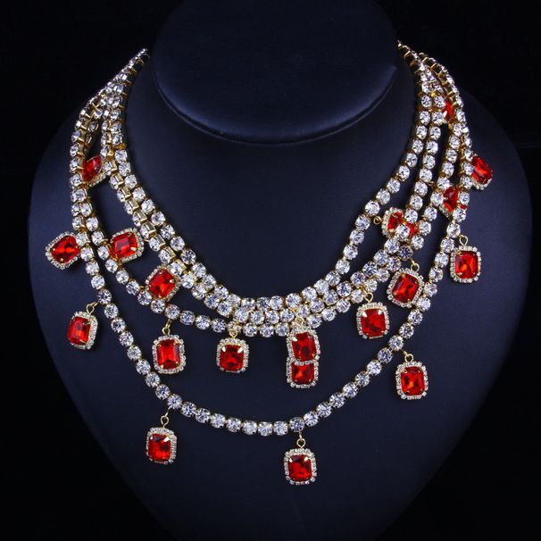 Luxury Full Diamond Neck Chain Female Niche Design Bride Shiny Luxury Rhinestone Necklace_ipsvogv.com