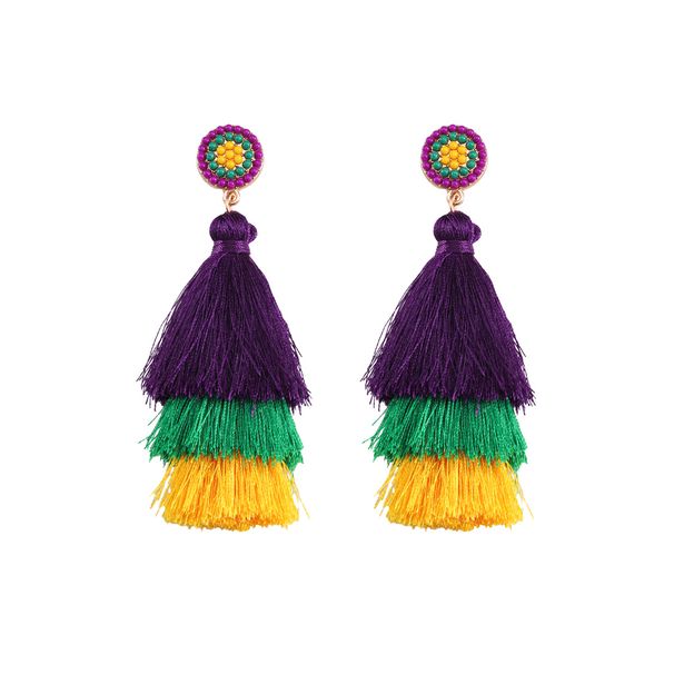 Personality trend carnival tassel earrings fashionable and versatile ladies daily carnival wear earrings_ipsvogv.com