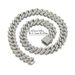 Hip Hop 15mm Bar Chain Personality Spring Clasp Alloy Double Row Diamond Cuban Necklace_ipsvogv.com