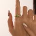 Women’s Jewelry Set Fashion Popular Leaf Diamond Stainless Steel Ring Niche Design Green Diamond Adjustable Ring_ipsvogv.com
