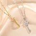 Korean Version Of Ins Simple Zircon Crown Key Pendant Titanium Steel Necklace For Women's High-end Feel Without Fading_ipsvogv.com