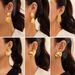 Design metal glossy water drop bean earrings female geometric love fold earrings earrings_ipsvogv.com
