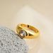 Unisex French Retro Simple Light Luxury Large Round Zircon Ring High Grade Real Gold Plated All Match Ring_ipsvogv.com