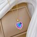 【 】 Colorful Love Fashion Light Luxury Charm Gorgeous Full Diamond Necklace Women's Versatile Clavicle Chain Titanium_ipsvogv.com