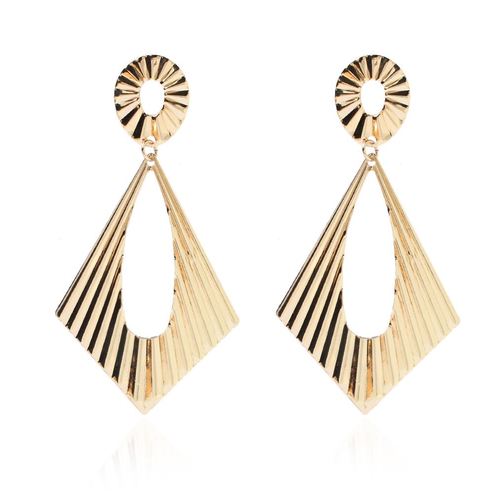 Unisex Niche Earrings Alloy Hollow Oblique Four Sided Long Earrings Simple Earrings_ipsvogv.com