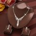 Women’s Jewelry Set Fashion Summer Evening Party Accessories Necklace New Jewelry Bridal Set Wedding Dress Full Diamond Earrings Bracelet Set Necklace_ipsvogv.com